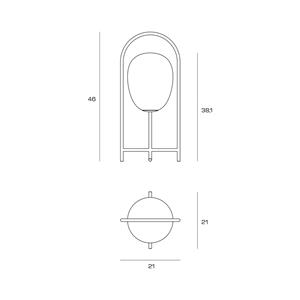 Miloox by Sforzin Tafellamp Drop, melkglazen kap, frame goud