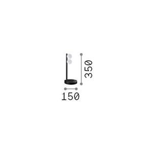 Ideallux Ideal Lux LED tafellamp Ping Pong wit 2-lamps glas metaal