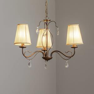 ONLI Delia kroonluchter, bronskleurig, 3-lamps, Ø 60 cm