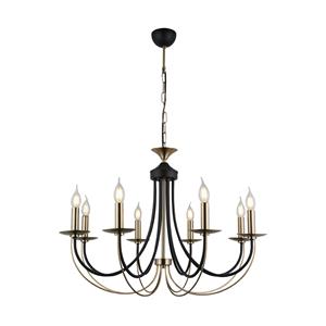 Lucea Kroonluchter Ferra, antiek messing, 8-lamps
