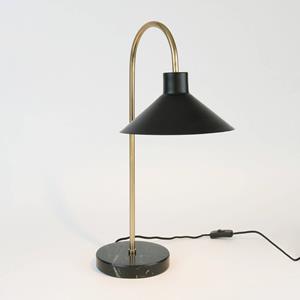 Holländer Oktavia tafellamp, zwart/goudkleurig, hoogte 58 cm, marmer
