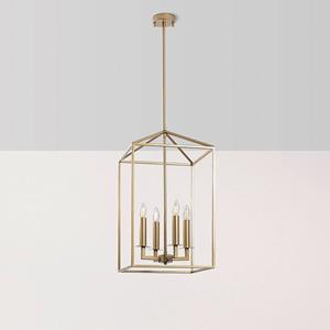 Opviq Kroonluchter Till 13256, goudkleurig, metaal, 4-lamps