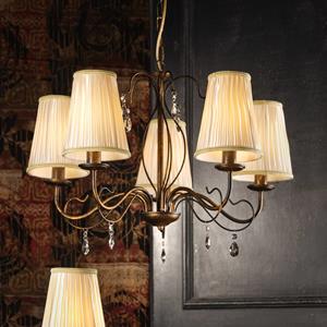 ONLI Delia kroonluchter, bronskleurig, 5-lamps, Ø 68 cm