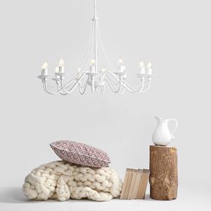 ALDEX Kroonluchter Rosa, wit, 12-lamps, metaal