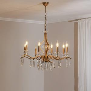 Avonni Kroonluchter Elizabeth Ø80cm metaal/kristal 8flg. antiek goud