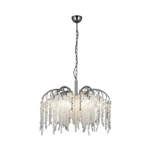 Lucea Druivenkroonluchter, parelzwart, 12-lamps, kristalglas