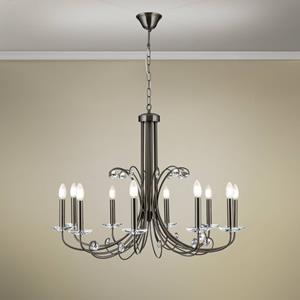 Orion Kroonluchter Ariane, nikkel, Ø 92 cm, kristal, 10-lamps.