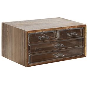 Items Sieraden/make-up organizer - 3 lades - 24 x 16 x 13 cm - acacia hout -