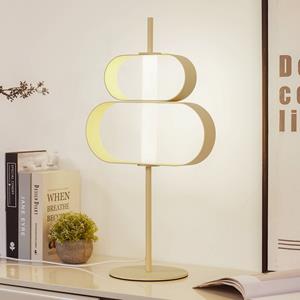 LUCANDE LED tafellamp Audrina, beige, metaal, dimbaar