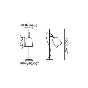 FARO BARCELONA Studio tafellamp, roze/zwart, staal, hoogte 55 cm