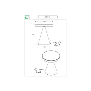 Fabas Luce Neutra LED tafellamp, hoogte 27 cm, wit, touchdimmer
