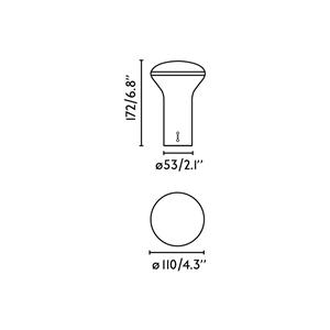 FARO BARCELONA Buddy LED tafellamp, wit/blauw, polycarbonaat, Ø 11 cm