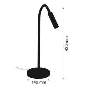 Busch LED tafellamp Rocco nikkel mat flexibele arm zwart