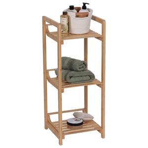 Tendance Badkamer kast met 3 planken - bamboe hout - 75 x 30 x 30 cm - opbergkast / wandkast -
