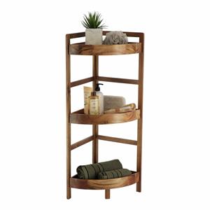 Tendance Hoekkast met 3 planken - acacia hout - 85 x 29 x 29 cm - opbergkast / wandkast -