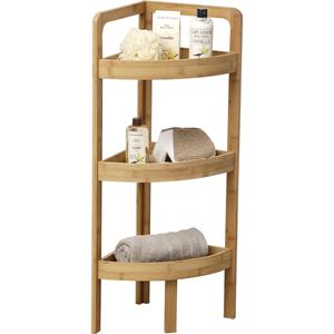Tendance Hoekkast met 3 planken - bamboe hout - 85 x 29 x 29 cm - opbergkast / wandkast -