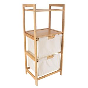 Tendance Opbergkast - met 2 Manden - 3 Vakken - Bamboe / Polyester - 90 x x 30 cm -