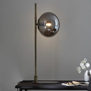 Markslöjd Dione tafellamp, messing/rookgrijs, glas, ijzer