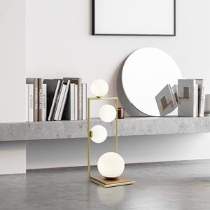 Miloox by Sforzin Tafellamp Buble goud opaalglas 4-lamps dimmer