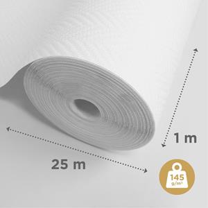 Sencys Voorgeschilderd Glasvezelbehang Visgraat Wit 25m 145gram