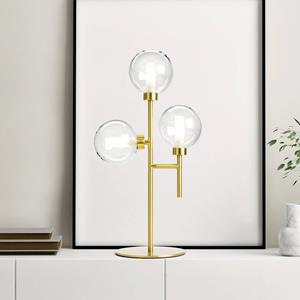 Miloox by Sforzin Dom tafellamp, 3-lamps, helder/goud, hoogte 55 cm, glas