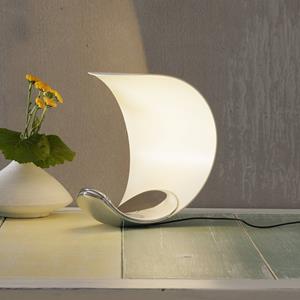 Luceplan Design-tafellamp Curl wit/gespiegeld
