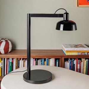 FARO BARCELONA Tafellamp Tatawin, zwart, staal/glas, hoogte 57,5 cm