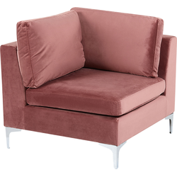 Beliani  EVJA - Hoekstuk - Roze - Fluweel
