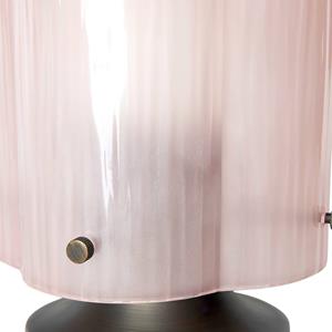 GUBI tafellamp Seine, antiek messing, koraalroze glas