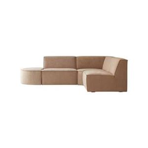 Tikamoon  Modulaire 4|5-zits hoekbank Dario in camelkleurige stof