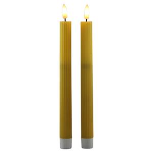 Magic Flame LED dinerkaarsen - 2x st - geel - 25,5 cm -