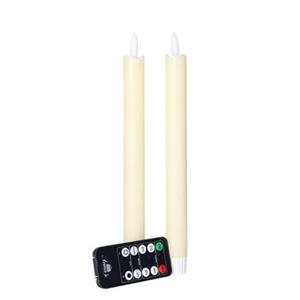 Anna's Collection LED dinerkaarsen - 2x - ivoor - 23 cm - met afstandsbediening -
