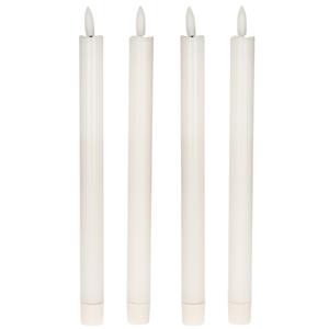 Anna's Collection Led dinerkaarsen - 4x - wit - 24 cm - 3D lont - warm wit licht -