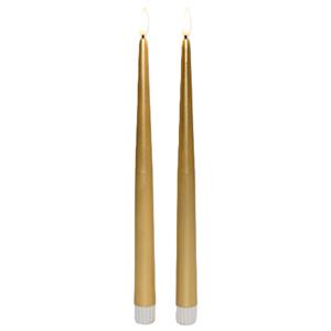 Anna's Collection Lange LED dinerkaarsen - 2x st - goud - 30 cm - met afstandsbediening -