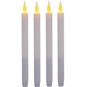 Feeric lights & Christmas LED dinerkaarsen - 4x stuks - wit - glitter - H28 cm -