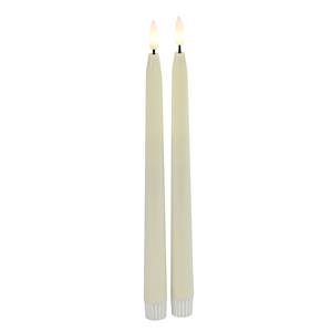 Countryfield LED dinerkaarsen - 2x st - creme wit - 28 cm - met afstandsbediening -