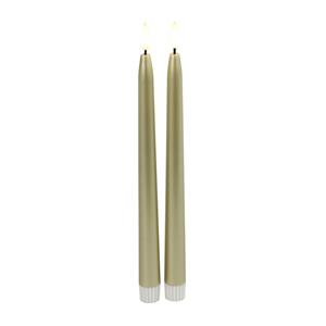 Countryfield Led dinerkaarsen 2x st- goud - 28 cm - afstandsbediening -
