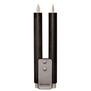 Anna's Collection Led dinerkaarsen - 2x st - grijs- 23 cm - met afstandsbediening -