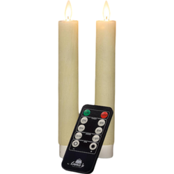 Anna's Collection LED dinerkaarsen - 2x st - ivoor wit - 18 cm -met afstandsbediening -