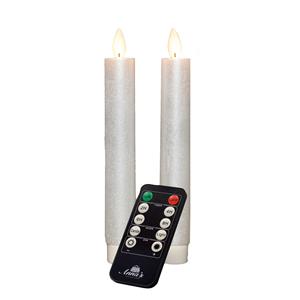 Anna's Collection LED dinerkaarsen - 2x st - parel wit - 18 cm -met afstandsbediening -