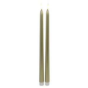 Countryfield LED dinerkaarsen extra lang - 2x st- goud - cm - met afstandsbediening -