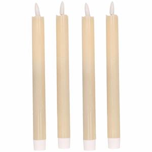 Magic Flame 4x Creme witte Led kaarsen/dinerkaarsen 25,5 cm -