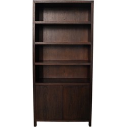 HSM Collection HSM - -Wandkast met 4 Vakken-100x42x215-Bruin-Teak