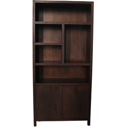 HSM Collection HSM - -Wandkast met 5 Vakken-100x42x215-Bruin-Teak