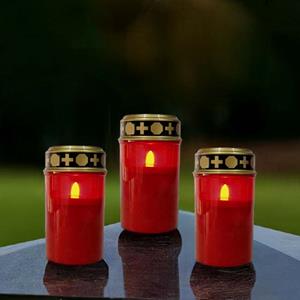 Urnwebshop 3 Rode LED-Noveenkaarsen met Timer