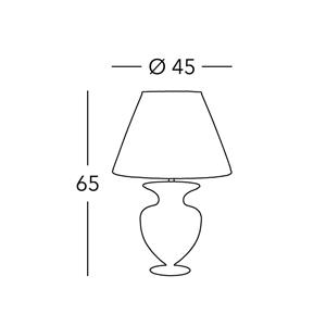 KOLARZ Anfora tafellamp, crèmekleurig, hoogte 65 cm, glas