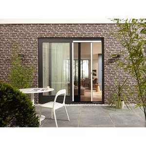 Hordeur Premium I - Plissé Hordeur - Wit Profiel - Zwart Gaas - 96x221cm