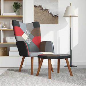 VidaXL Relaxstoel met voetenbank patchwork stof
