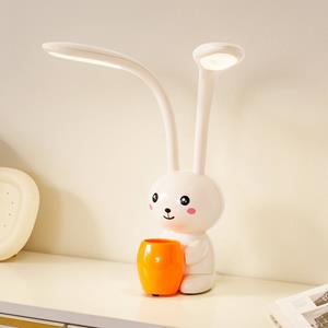 LINDBY LED tafellamp Haas, beige, kunststof,CCT,hoogte39cm