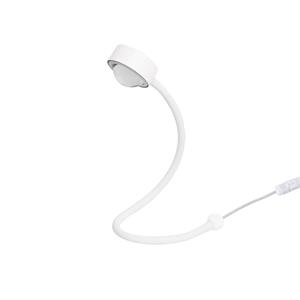 LightMe tafellamp Powerlens Snake, wit, flexibele arm